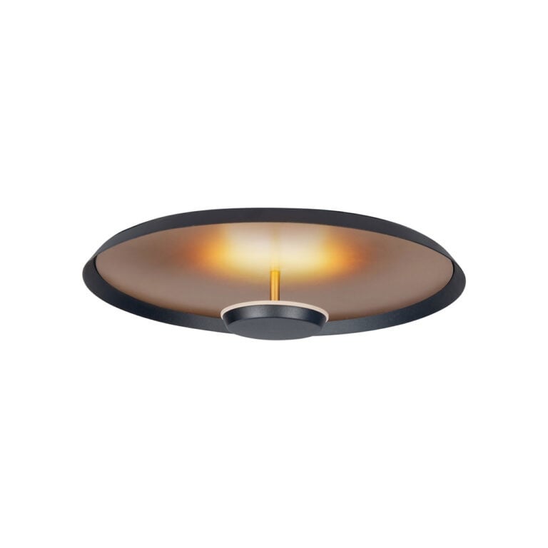 Highlight plafondlamp Oro - 1 lichts - 25.5 x 9.5  cm - zwart - mat goud