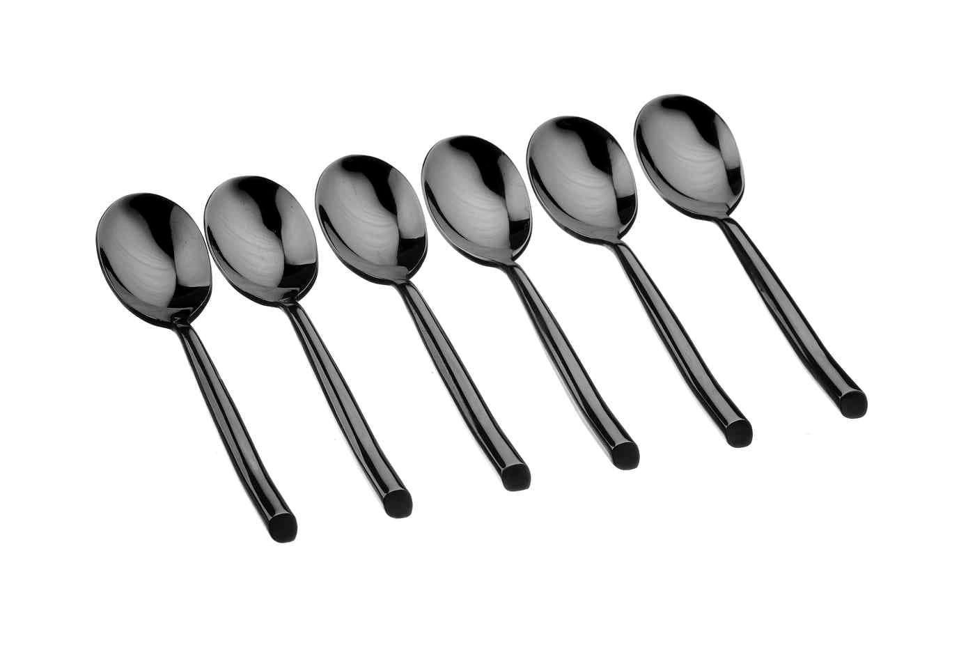 NUDE - Lot de 6 petites cuillères en inox noir