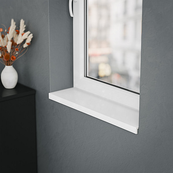 Appui de fenêtre PVC l. 20 cm x ép. 9 mm - Blanc - 140 cm
