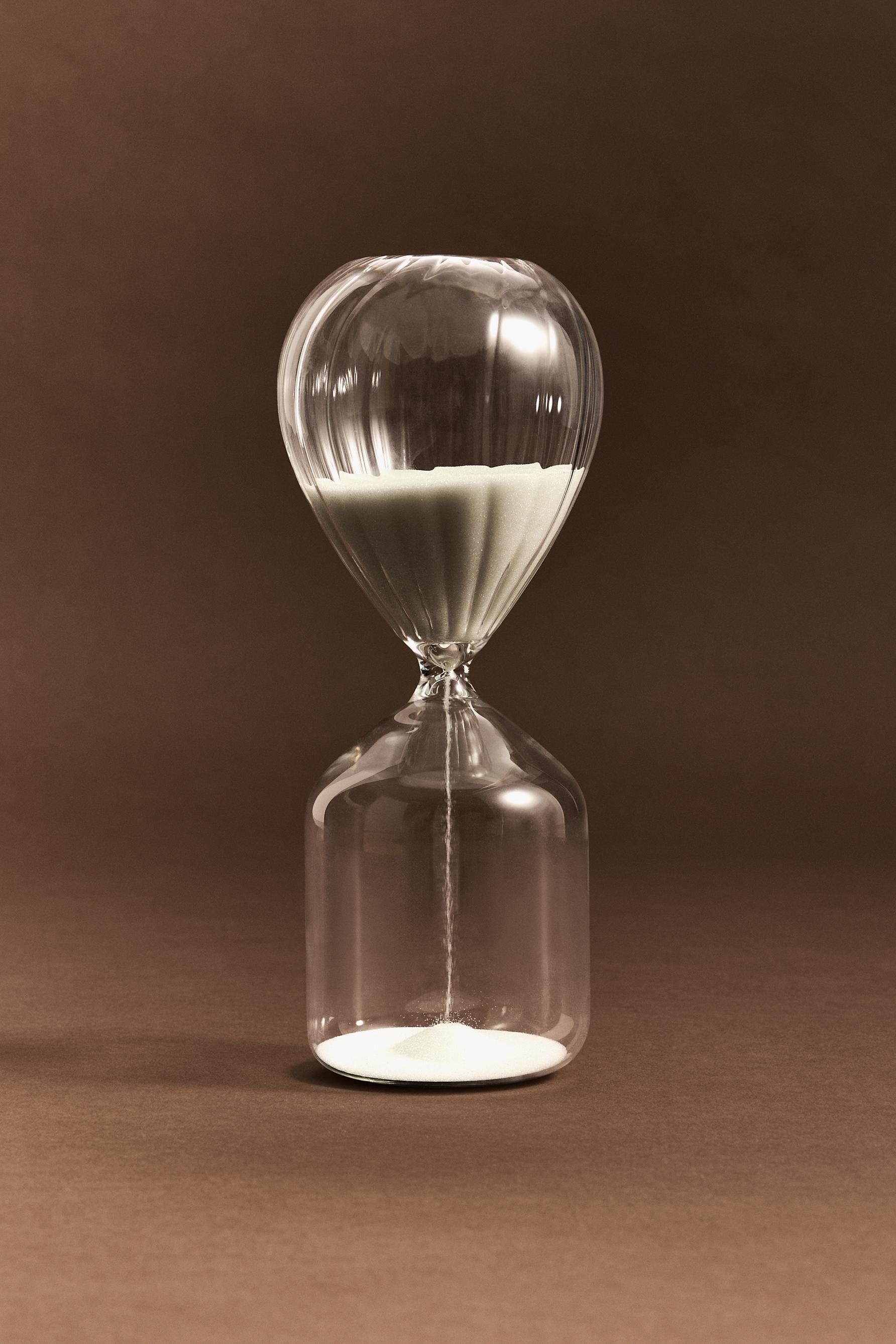 Reloj arena vidrio rayado 21 x 7,5 cm