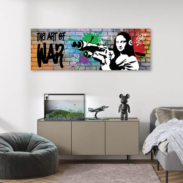 Feeby Obraz na płótnie, Banksy Mona Lisa i Bazooka 90x30