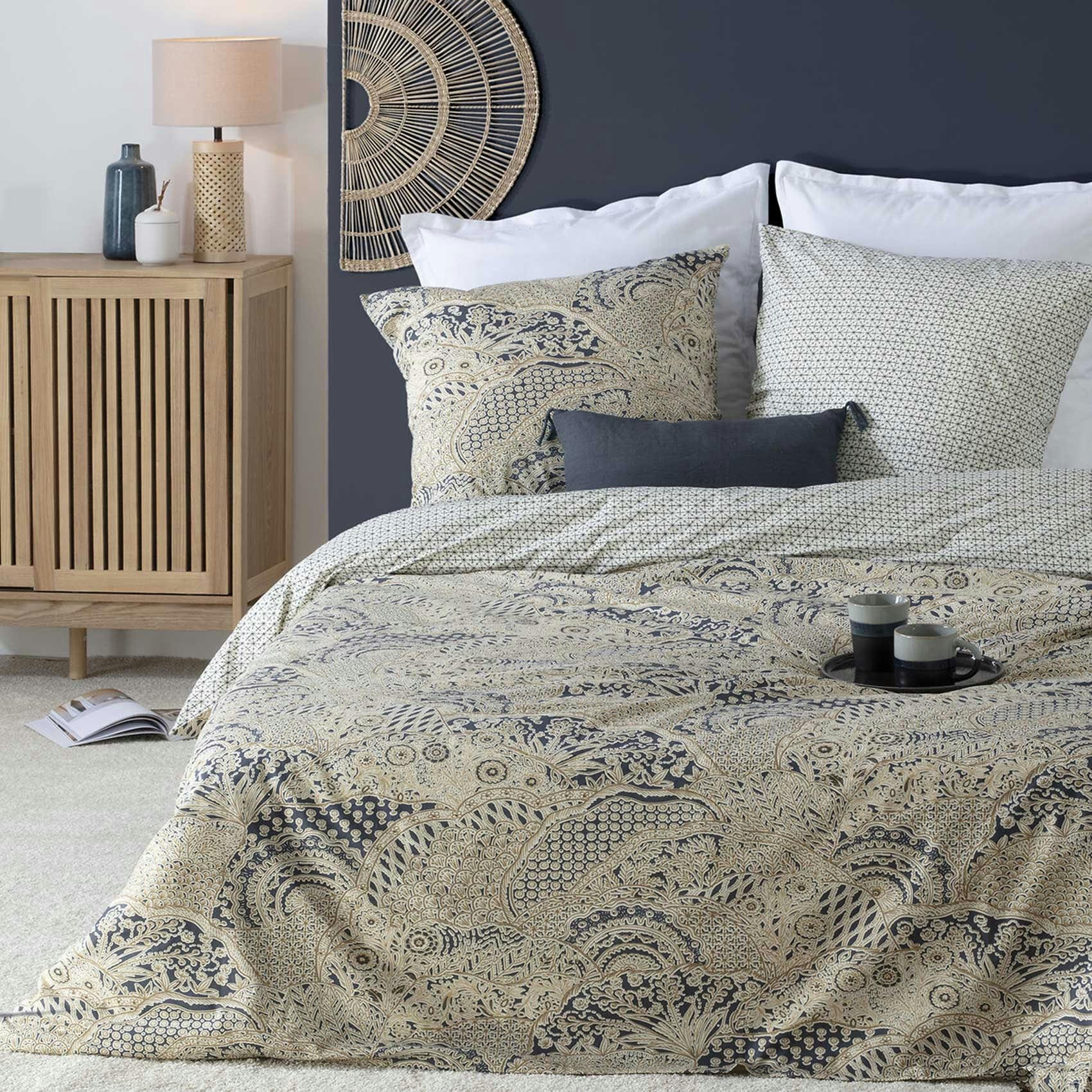 NAOKI - Parure esprit baroque coton ecru 240x220 cm