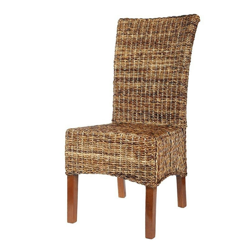 ELIPS - Chaise en abaca naturel tressé marron