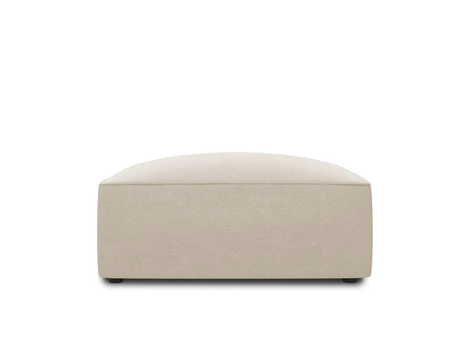 RUBY - Pouf 1 place en tissu velours beige