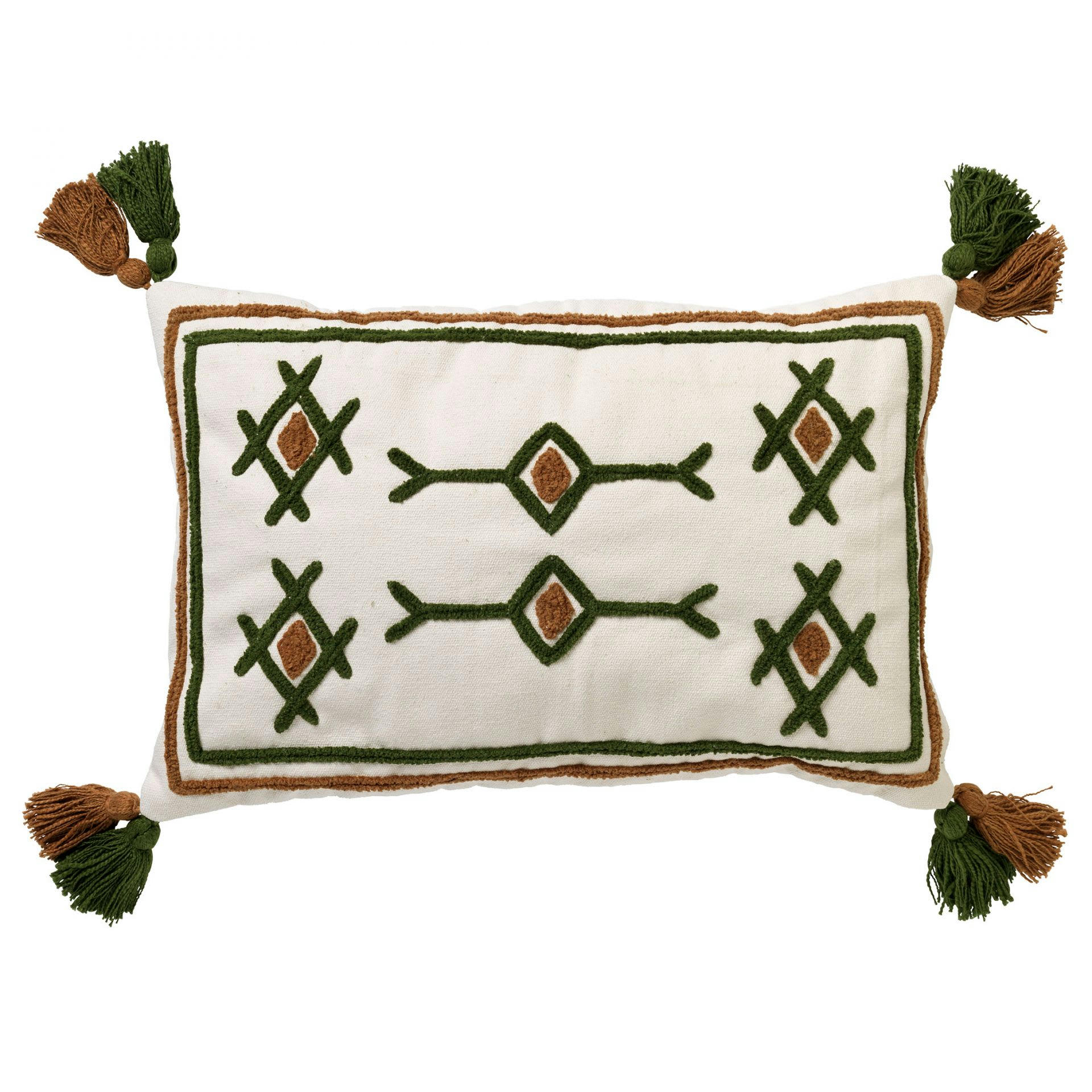- Coussin - vert en coton 40x60 cm avec imprimé rétro