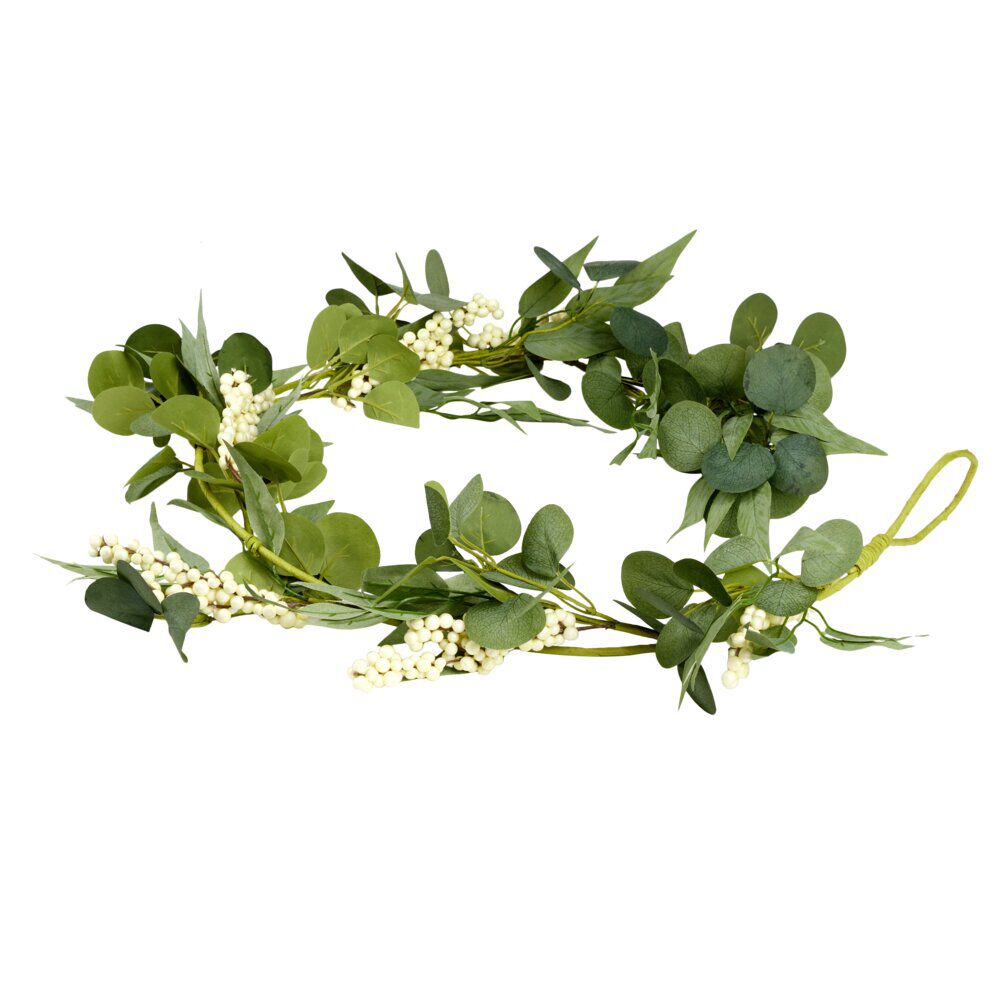 Guirlande feuillage artificiel fleuri L177cm