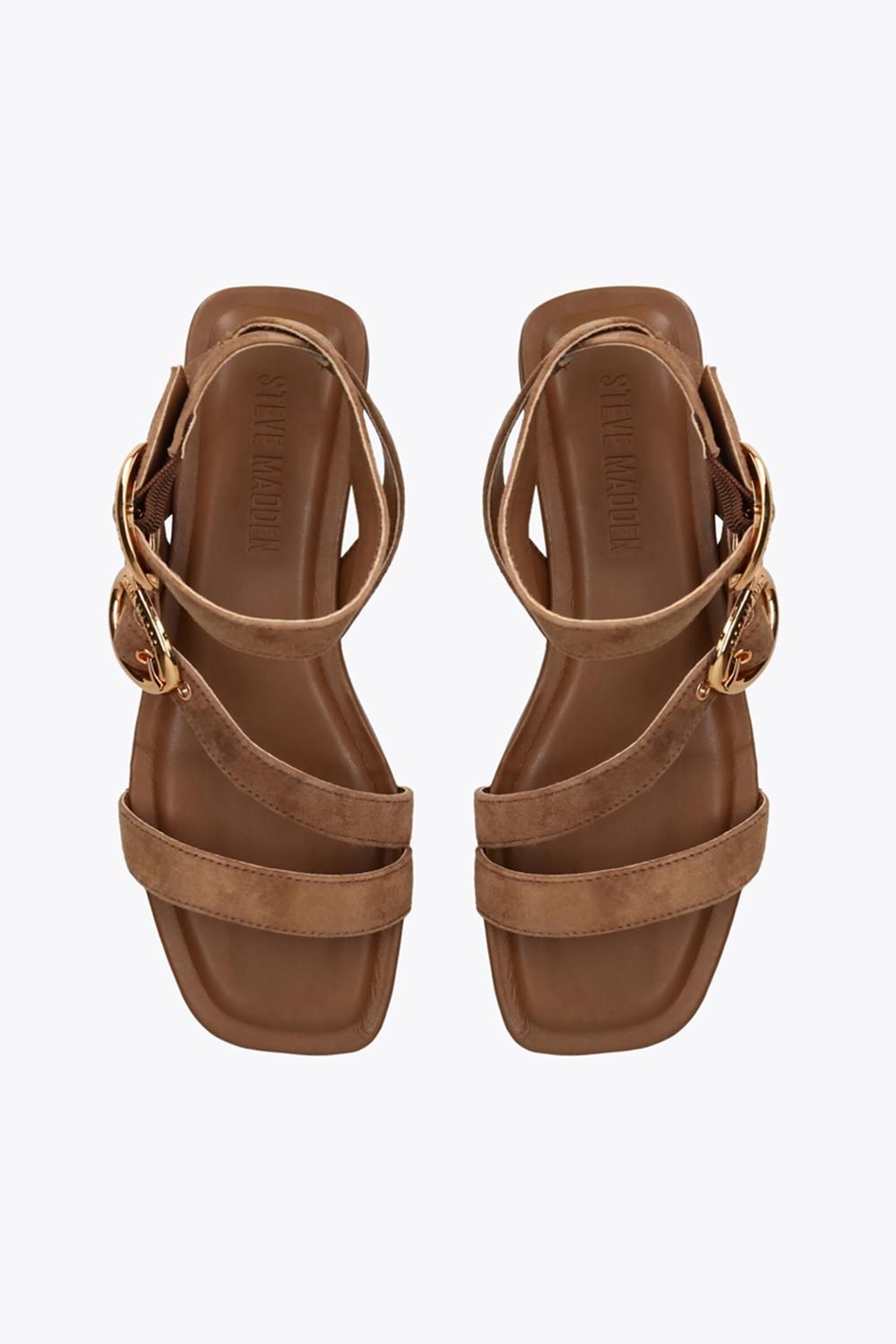 STEVE MADDEN Karmin Brown Suede' Suede Sandals