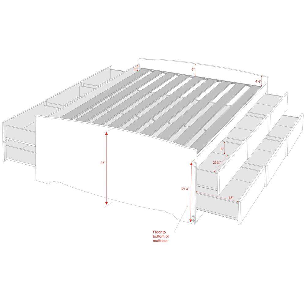 Prepac 12-Drawer Captain’s Storage Queen Bed