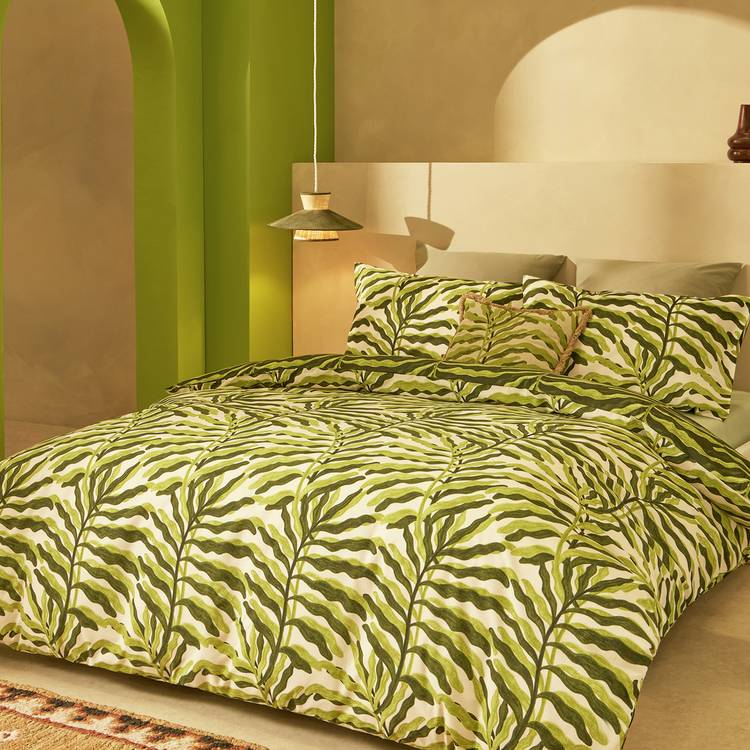 Habitat Leaf Printed Green Bedding Set - Single
