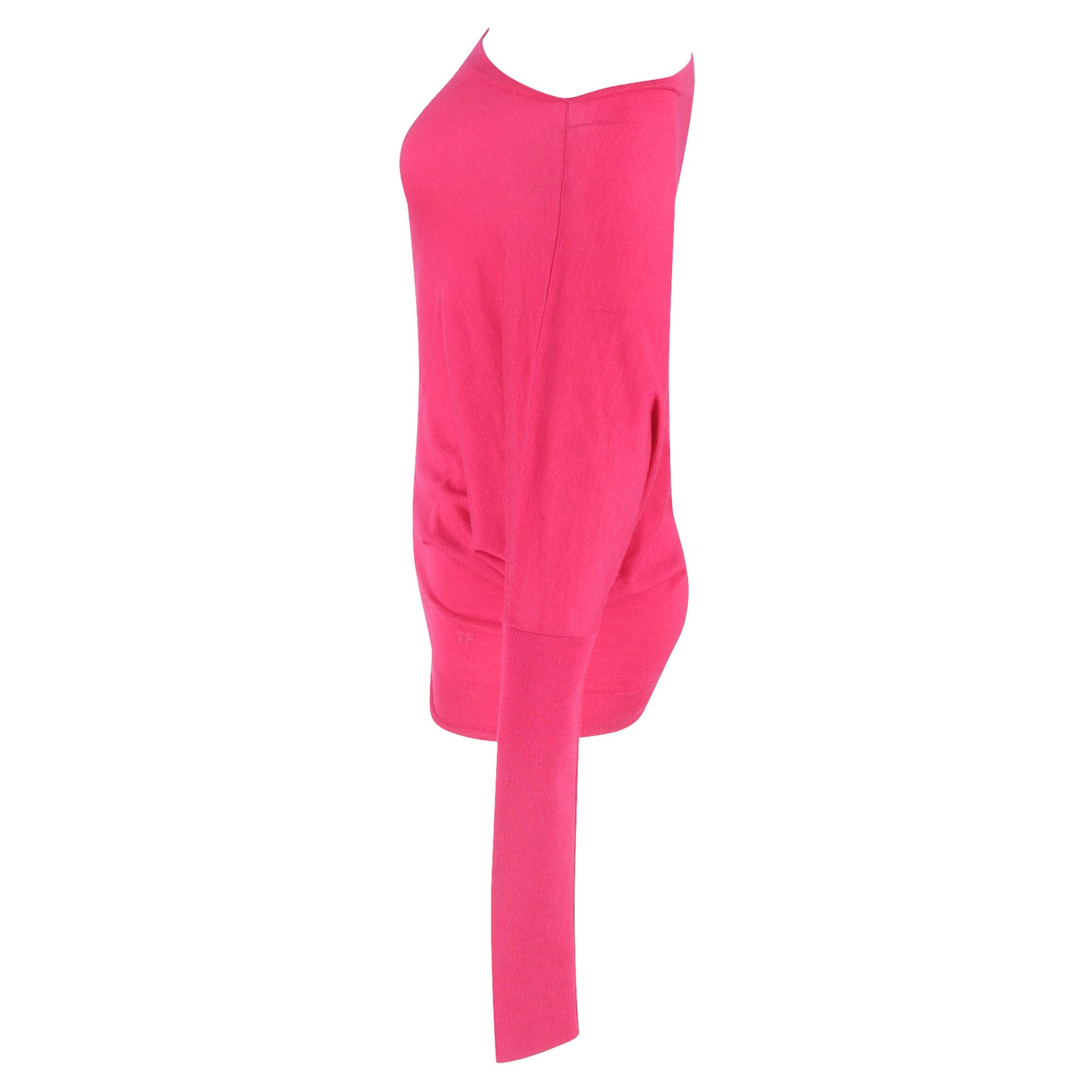 Tom Ford Preloved One-Shoulder Asymmetric Sweater in Pink Cashmere