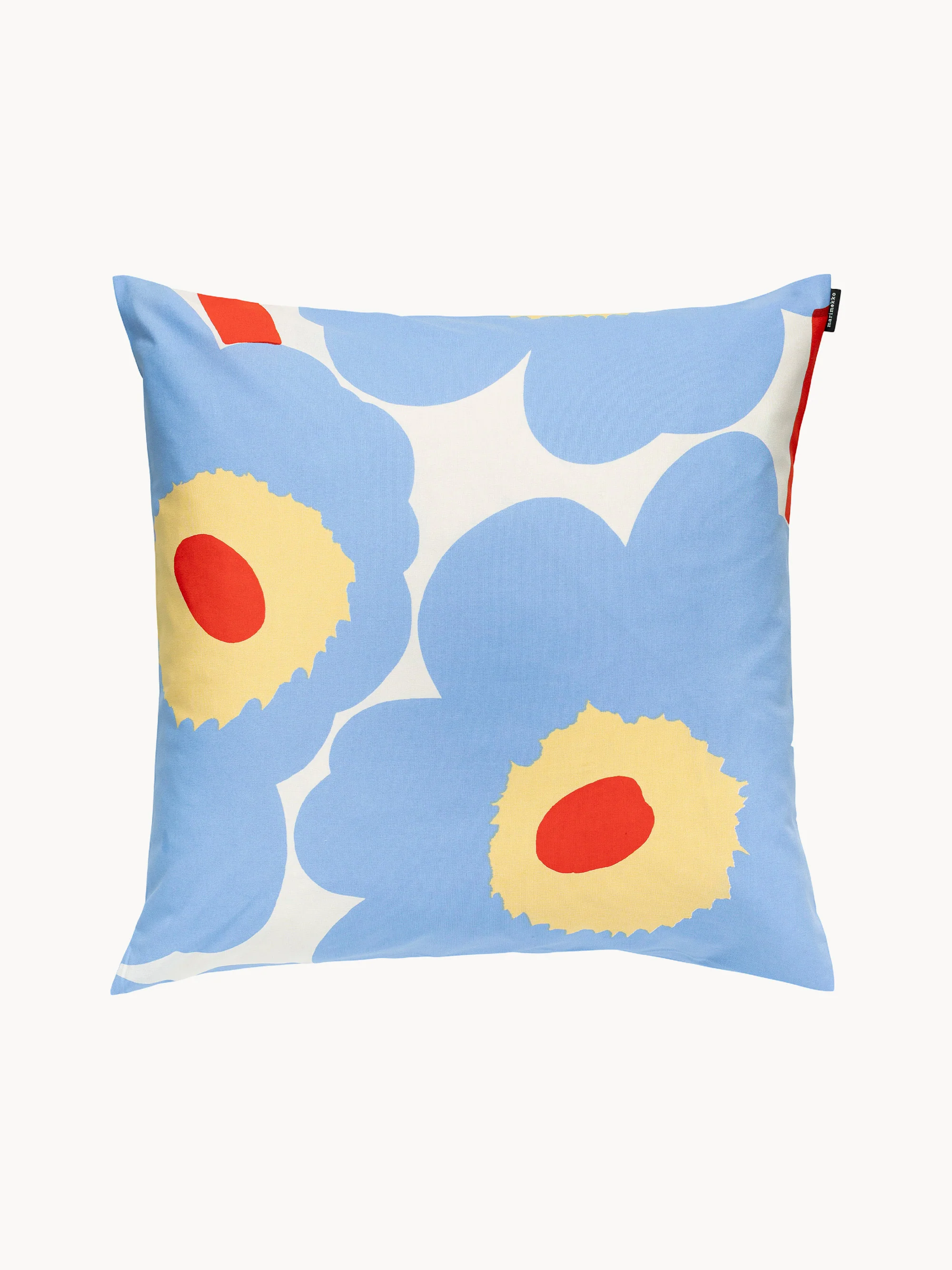 Baumwoll-Kissenhülle Unikko mit Blumen-Print