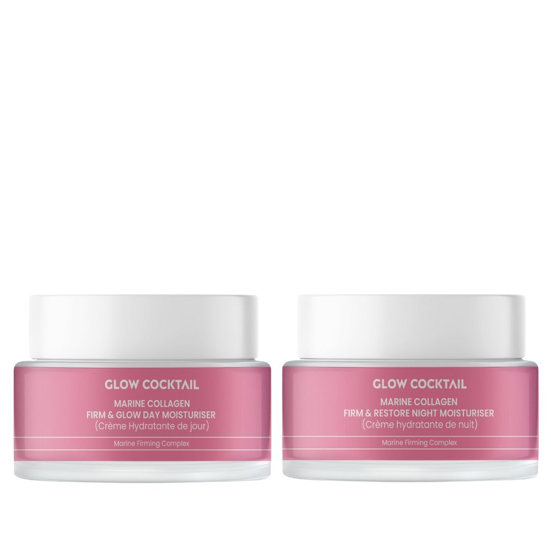 GlowCocktail London Glow - Marine Collagen Firm & Glow Day Moisturizer 50ml   Marine Collagen Firm & Restore Night Moisturizer 50ml