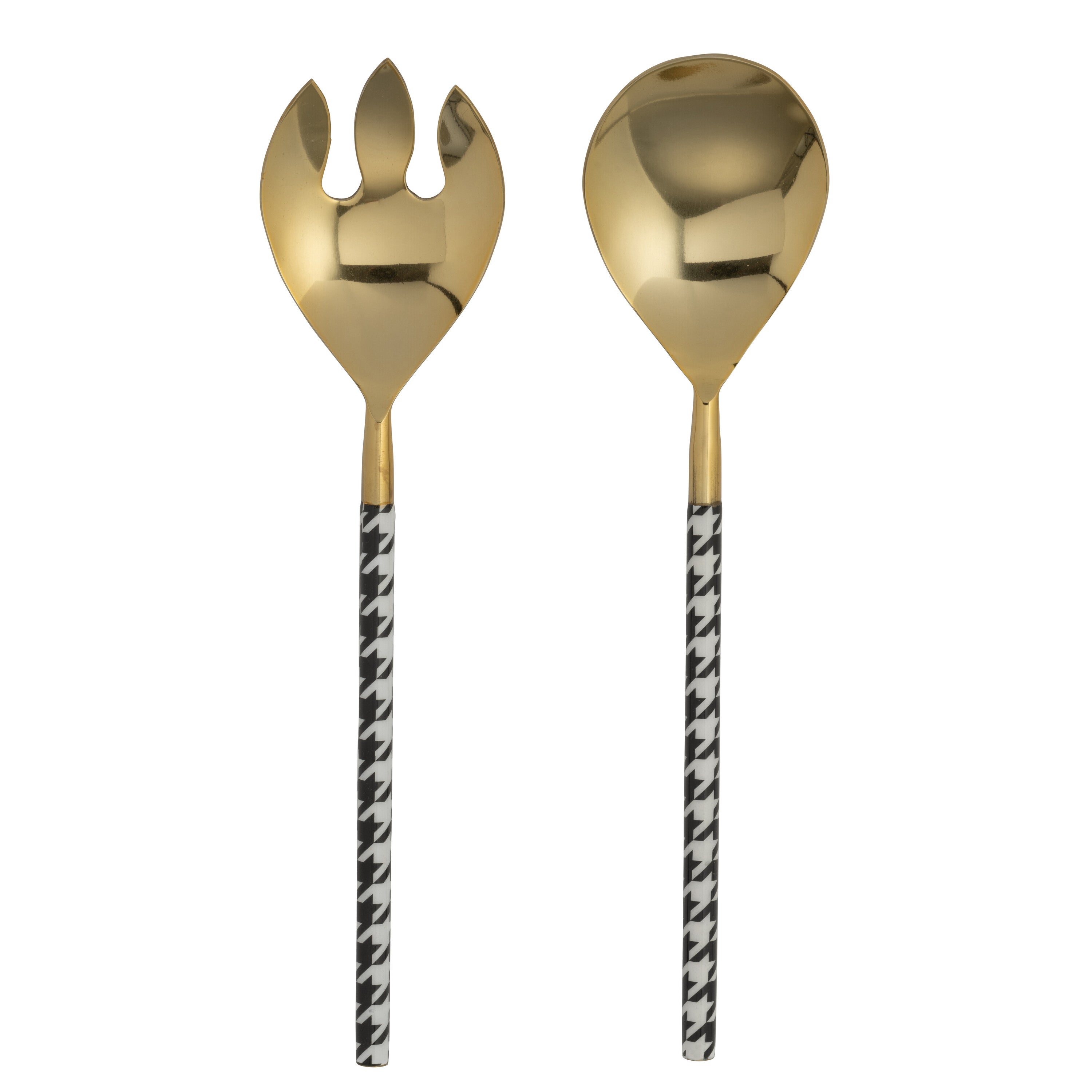 J-Line slabestek Pied-De-Poule - roestvrij staal - goud - do