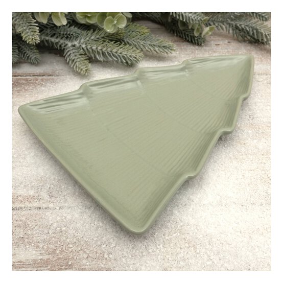Green Christmas Tree Plate 25cm