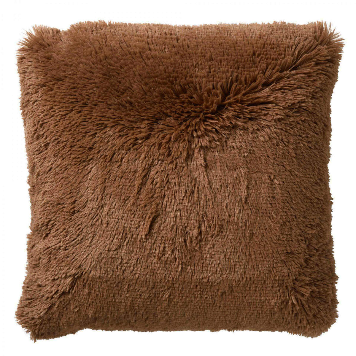 FLUFFY - Kussenhoes 45x45 cm - superzacht - effen kleur - Tobacco Brown – bruin