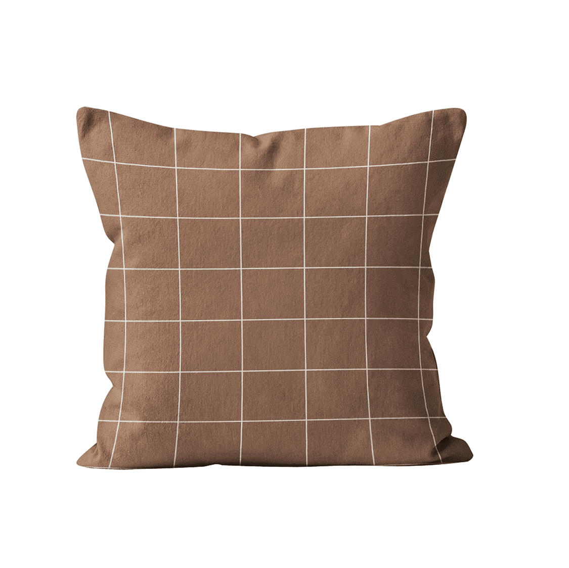 - Coussin à motif velours Marron blanc 40x40cm
