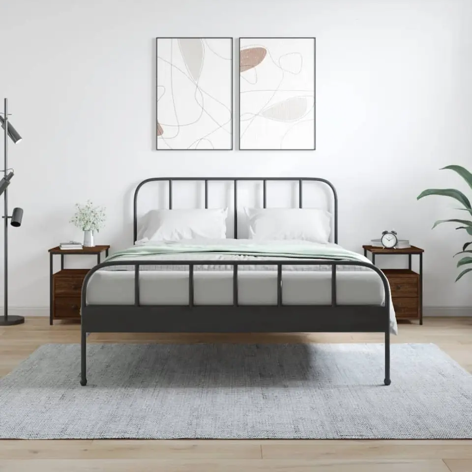 vidaXL - Nachtkastje - Bruin - Bewerkt hout - 2 stuks