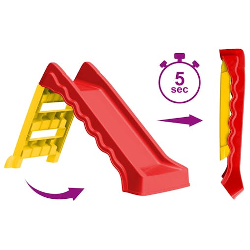 NNEVL Foldable Slide for Kids Indoor Outdoor Red and Yellow