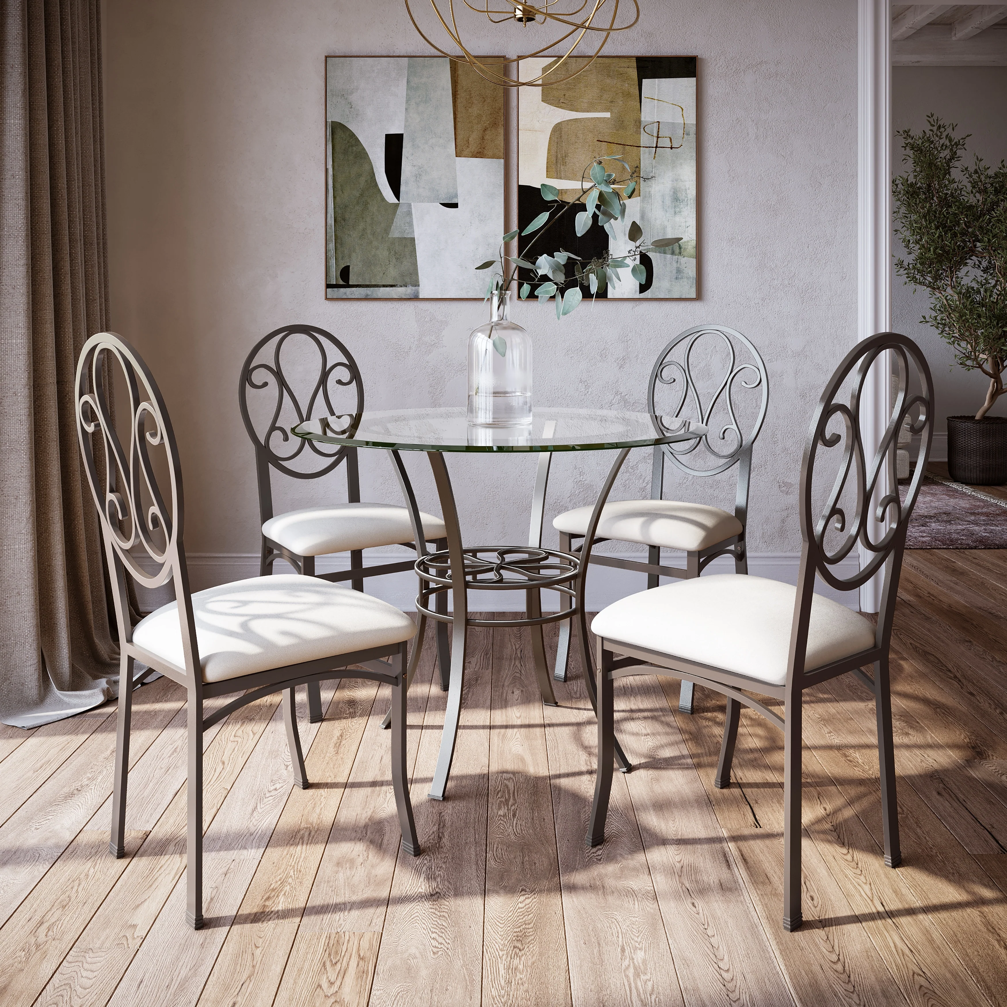 SEI Furniture Celandine Dark Brown Iron Dining Table