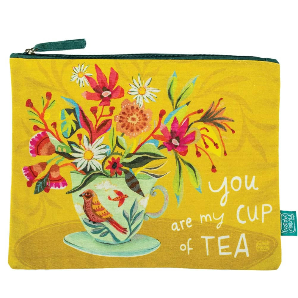 - Grande Pochette plate Tasse de thé en coton décorée Allen