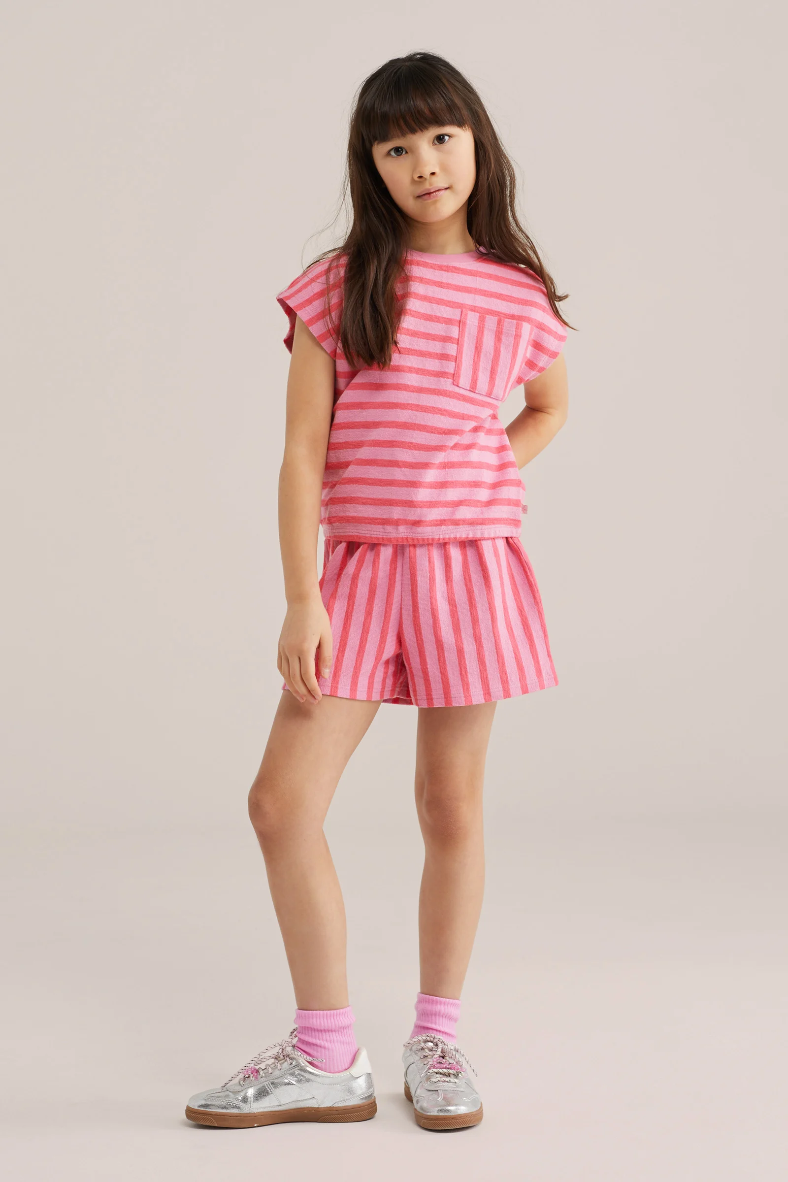 Meisjes short met streep