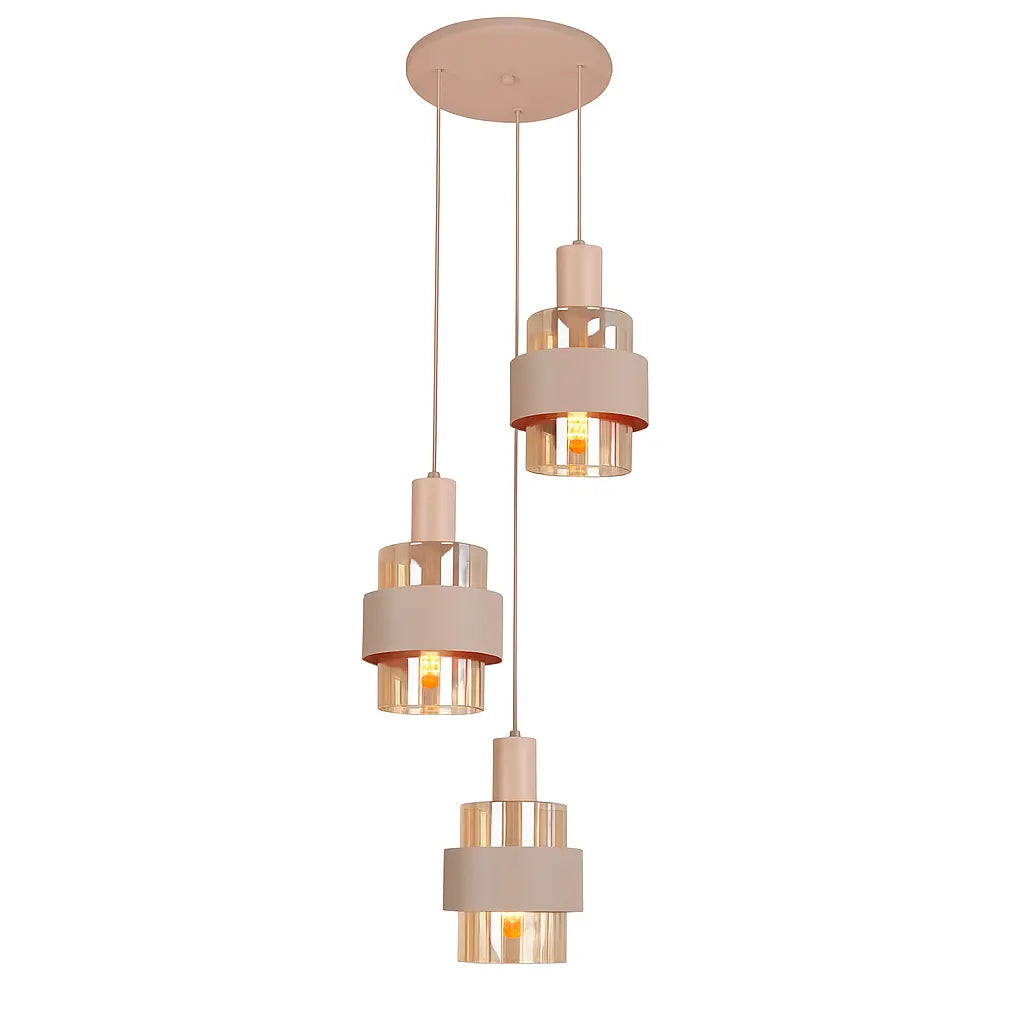 Highlight hanglamp Marrone - 3 lichts - 30 x 150  cm - beige