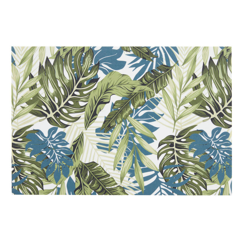 AMAZONIE - Set de table en vinyle imprimé végétal vert et vert kaki 30x45