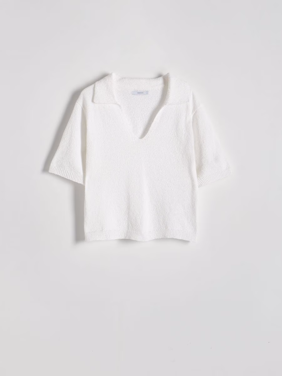 Polo Style Jersey Blouse