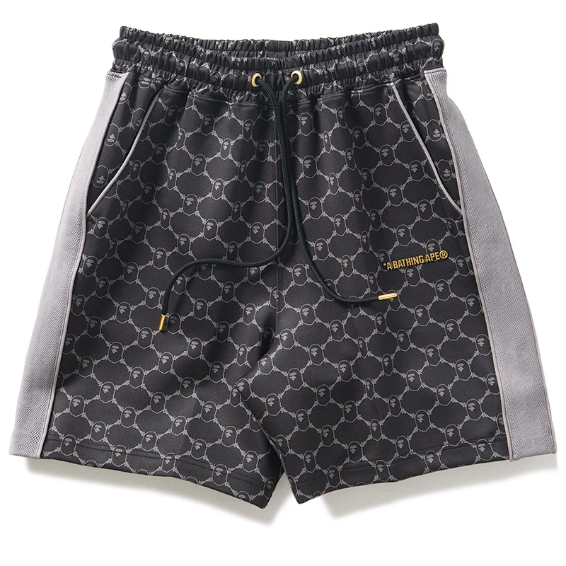 A Bathing Ape College Monogram Sweat Shorts - Black