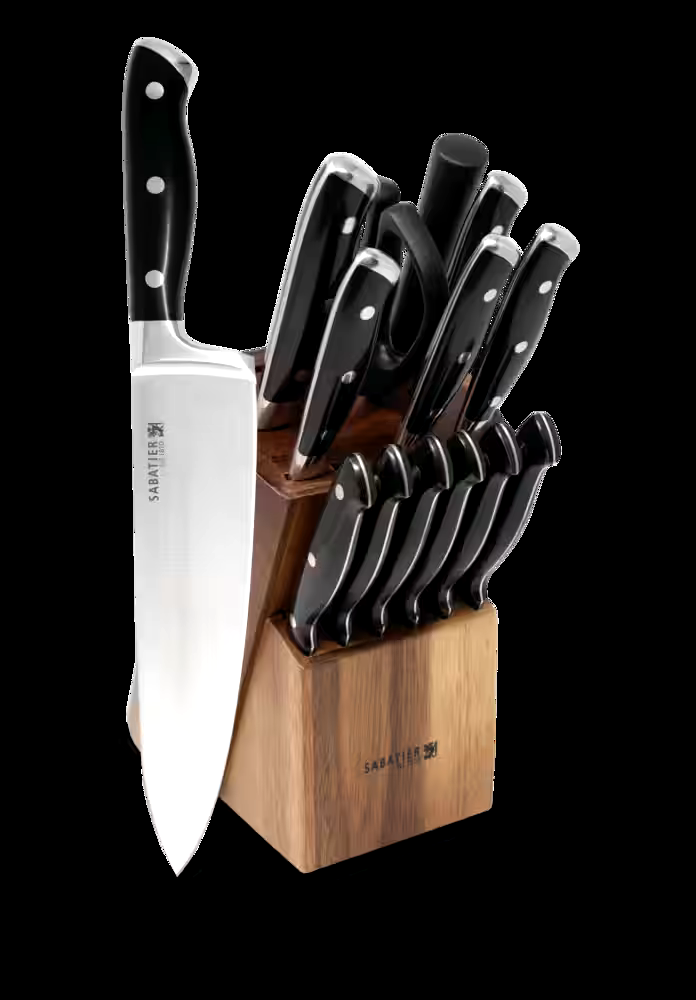 Sabatier Stainless Steel Forged Triple Rivet Knife Block Set, 15-pc