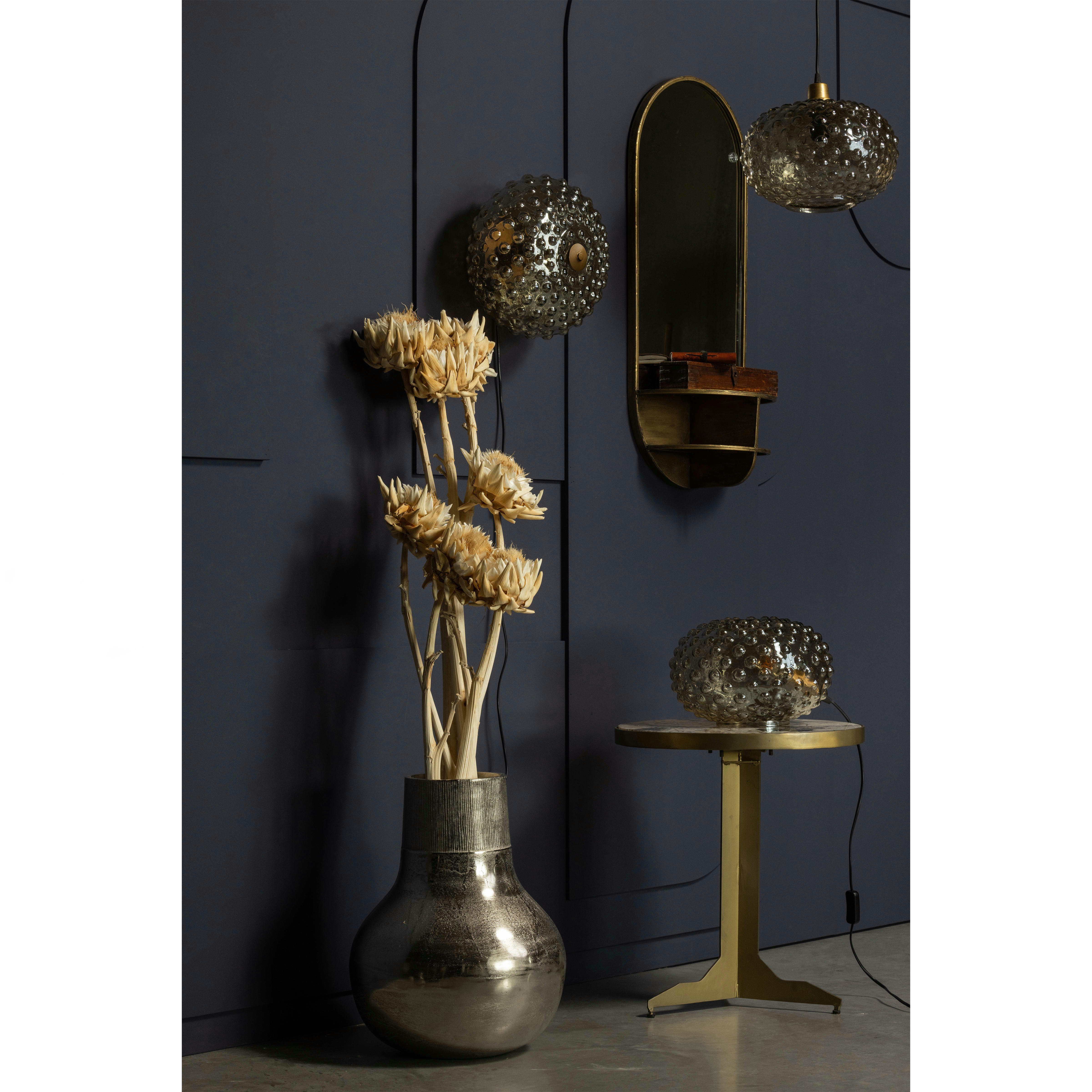 BEPUREHOME - Table d'appoint ronde marbre doré bout de canapé