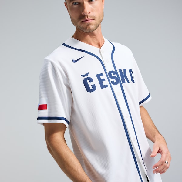 Czech Republic Baseball Nike 2026 World Baseball Classic Home Stadium Jersey - White