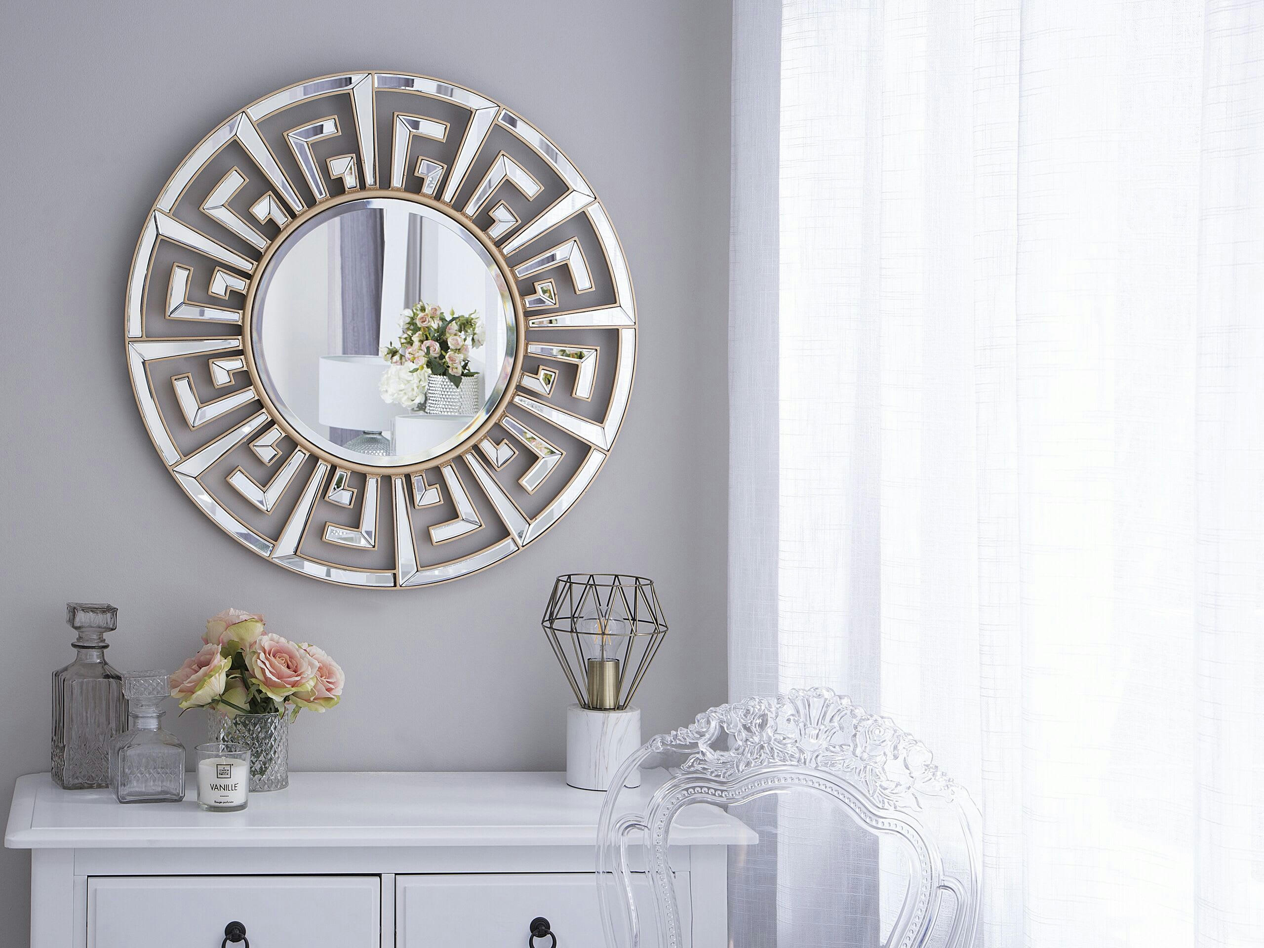 FLERS - Miroir en métal doré 70x70