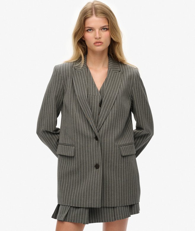 Pinstripe Boyfriend Blazer