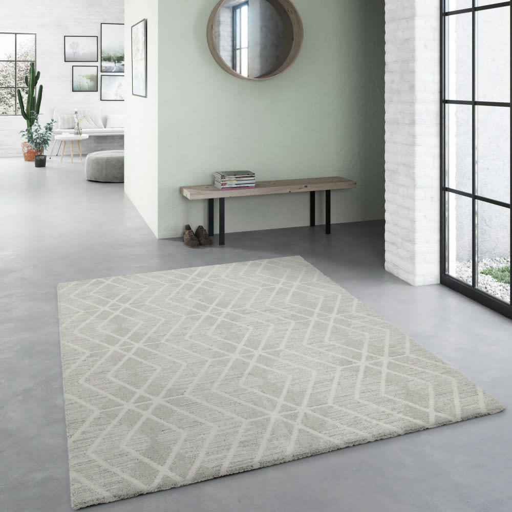 GOOP - Tapis contemporain à motif géométrique gris 160x230 cm