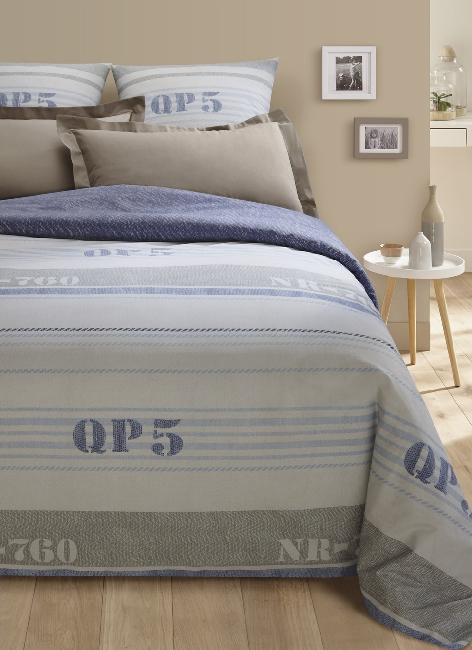 TAIE D'OREILLER UNIE EN COTON TAUPE