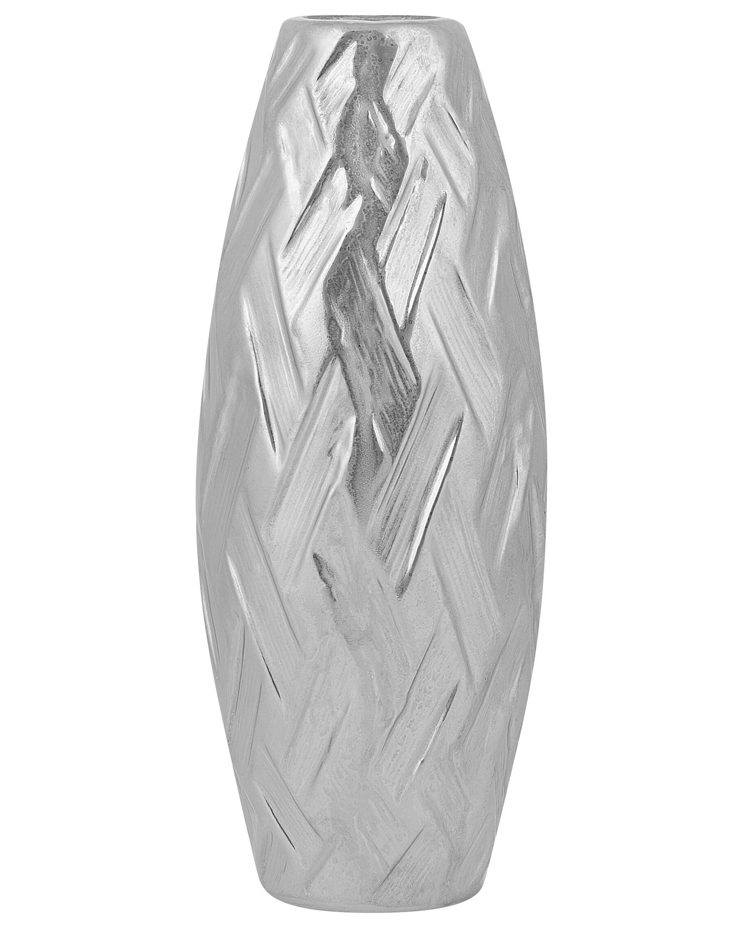 Decorative Vase ARPAD Stoneware 33 cm Silver