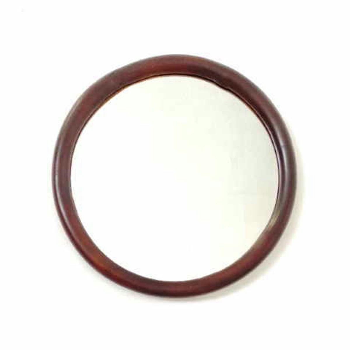 - Miroir rond cadre en rotin -50.000x3.000 cm - Bois Fonce -