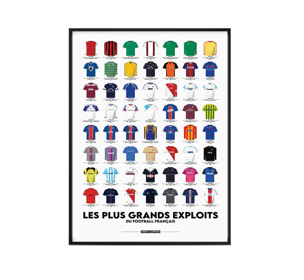 FOOT - Affiche Foot - Les Exploits du Football Français - 40 x 60 cm