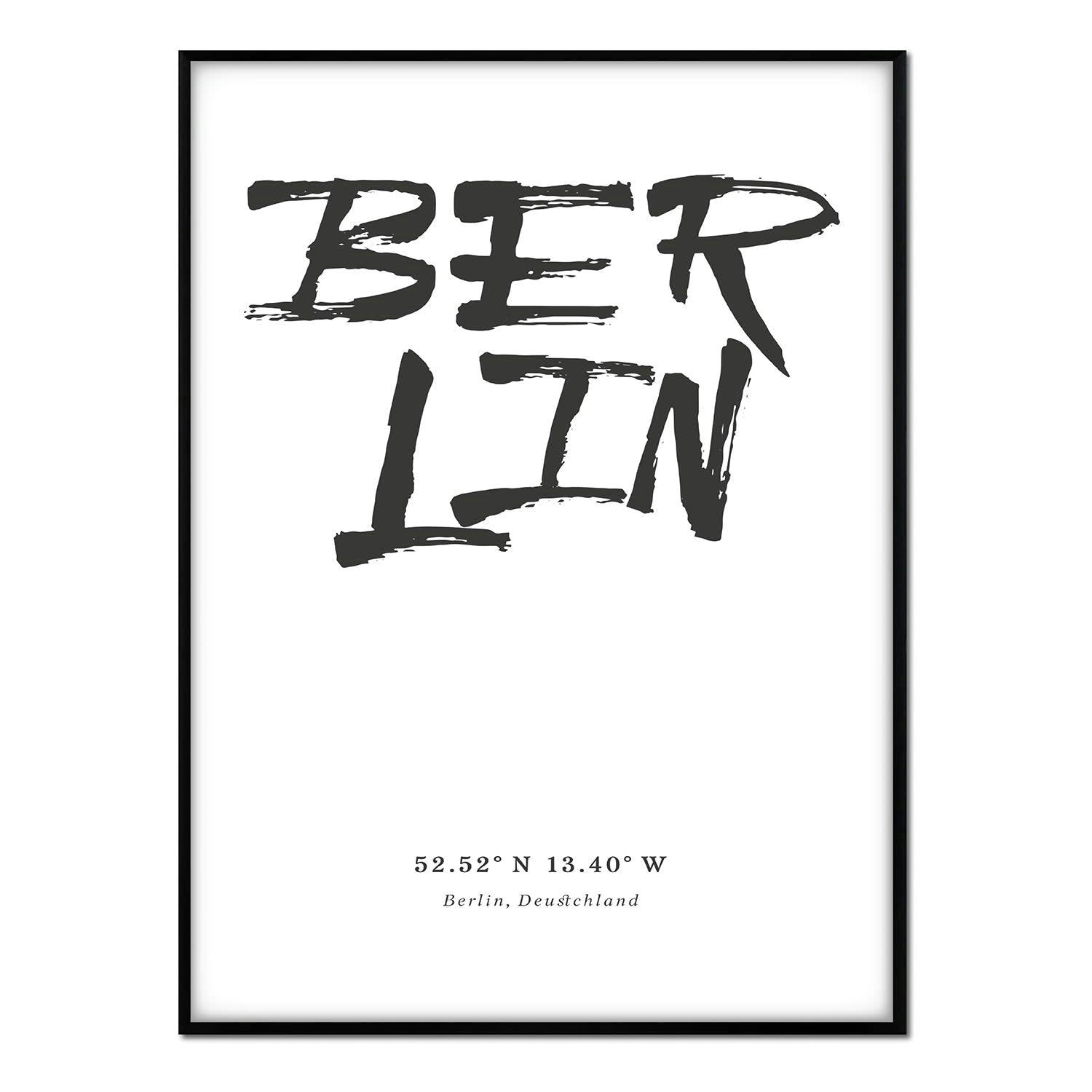 CIUDADES - Affiche avec cadre noir - Berlin - 30x40