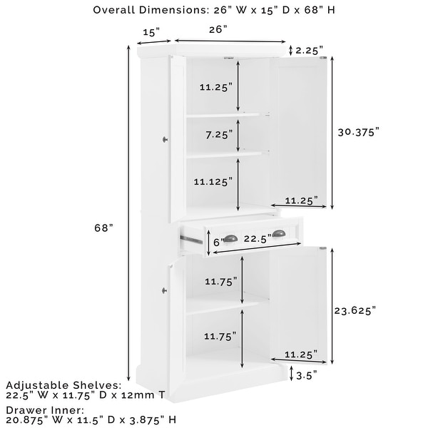 Shoreline Pantry - 26 "W x 15 "D x 68 "H