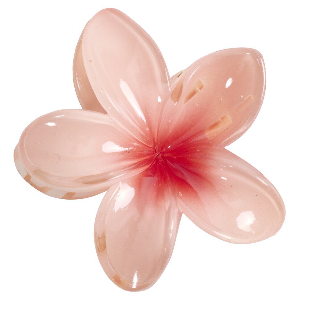 Pince à cheveux fleur hawaïenne plastique coloré Ø8cm (6 modèles)