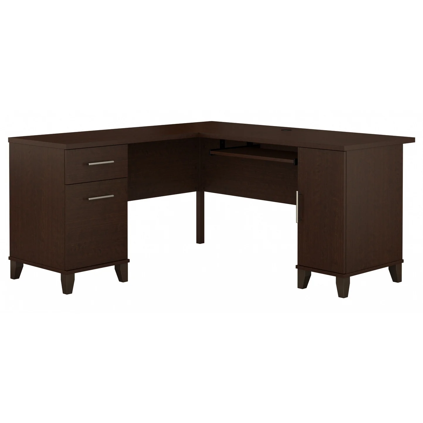 Bush Furniture Somerset 60W L Shaped Desk with Drawers and Storage