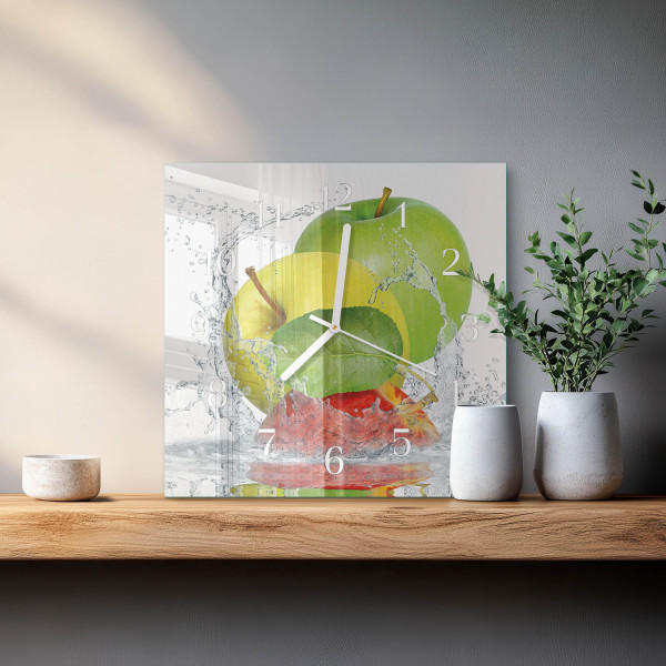Zegar kuchenny 30x30 Jabłko nowoczesny do salonu