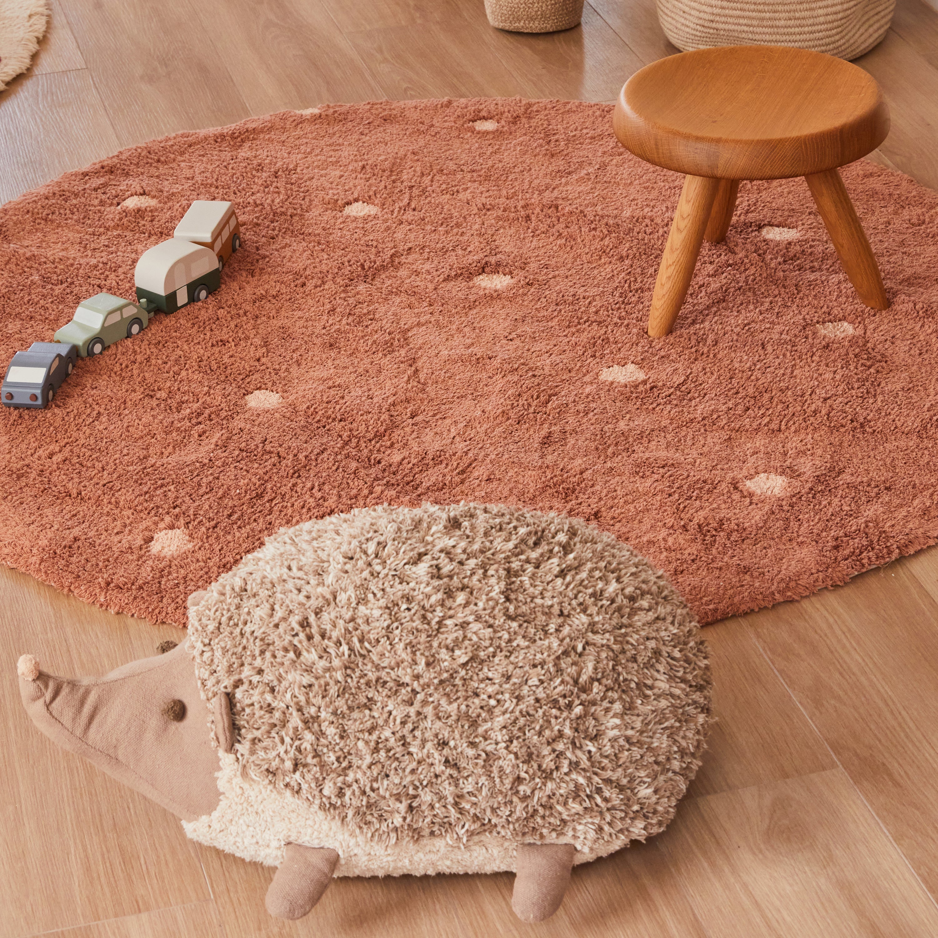 Lorena Canals Dot Vloerkleed Ø 140 cm - Kastanje