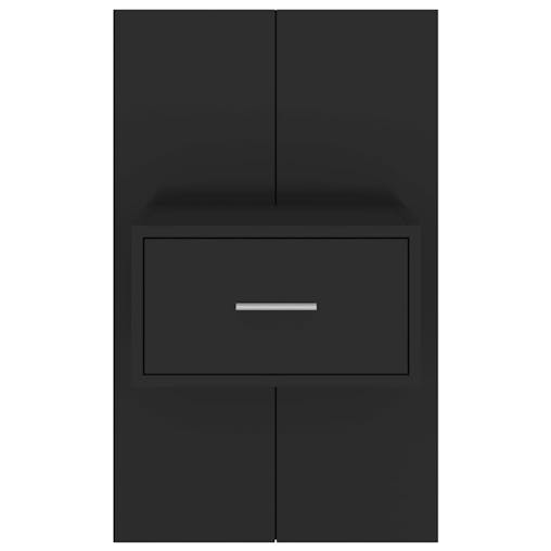 NNEVL Wall-mounted Bedside Cabinets 2 pcs Black