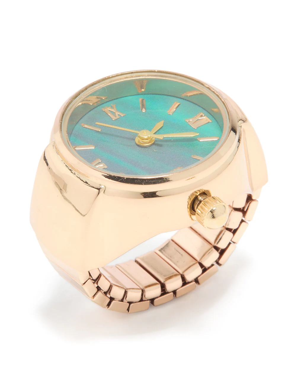Gold Statement Blue Watch Ring