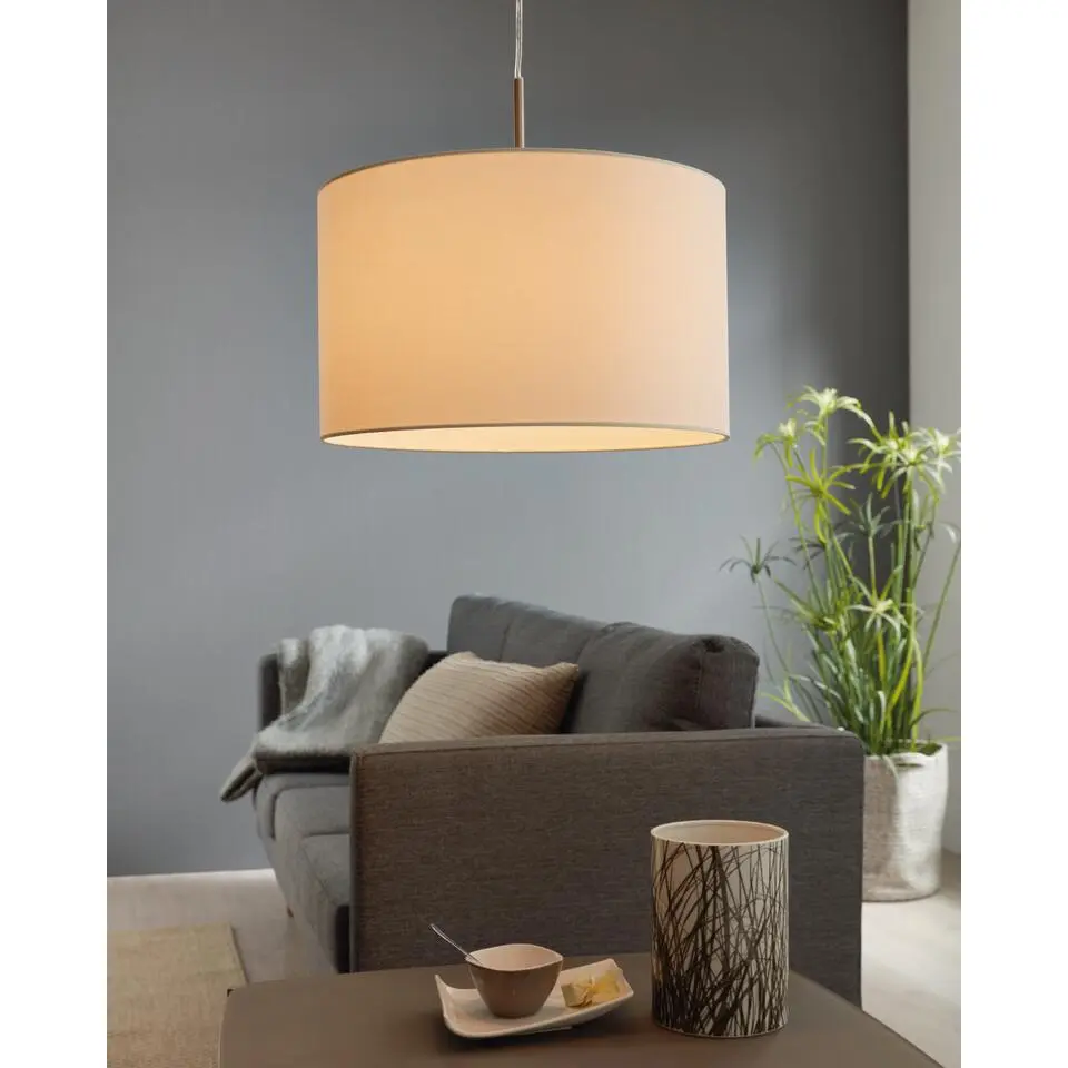 EGLOPasteri-Hanglamp-1Lichts-&Oslash;38cm-Nikkel-Mat-Wit