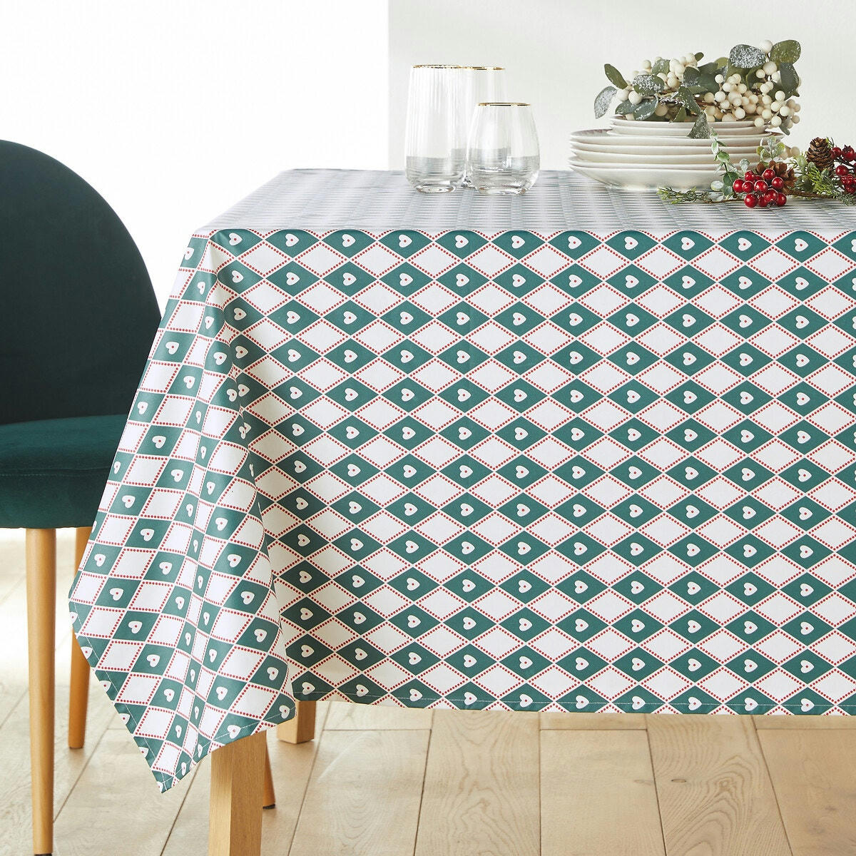 Nappe coton enduit toucher souple, Christmas Check