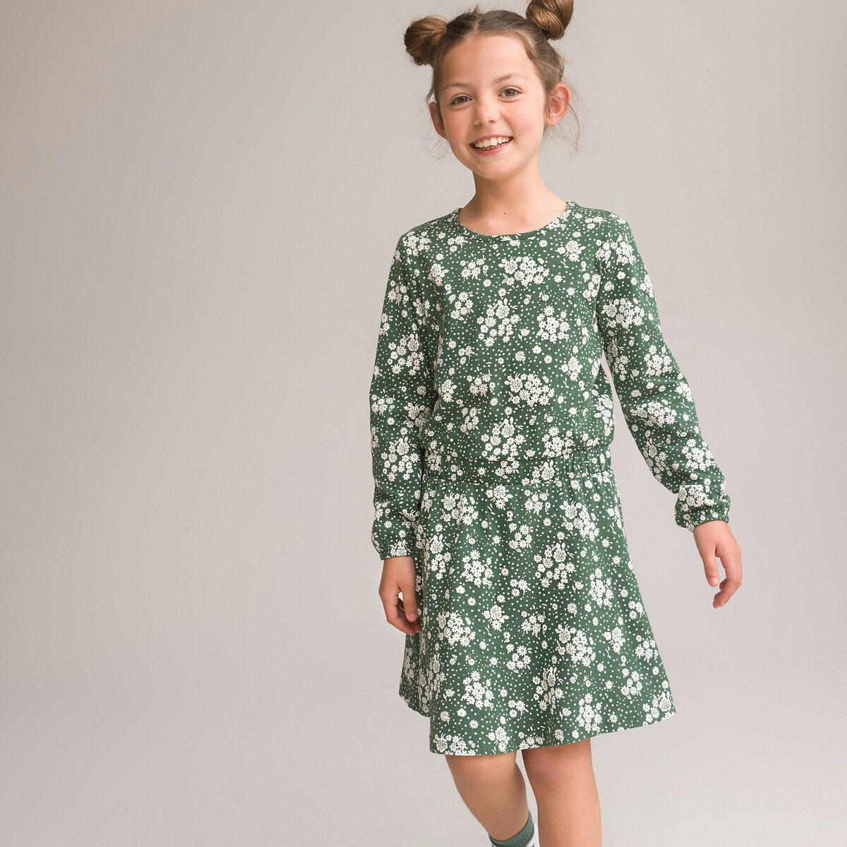 Robe manches longues, motif floral